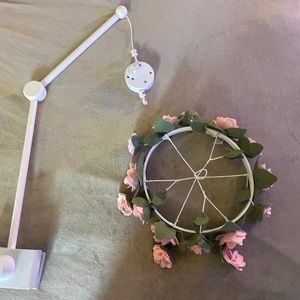 Pottery Barn Kids Pink and Green Geometric Floral Wreath